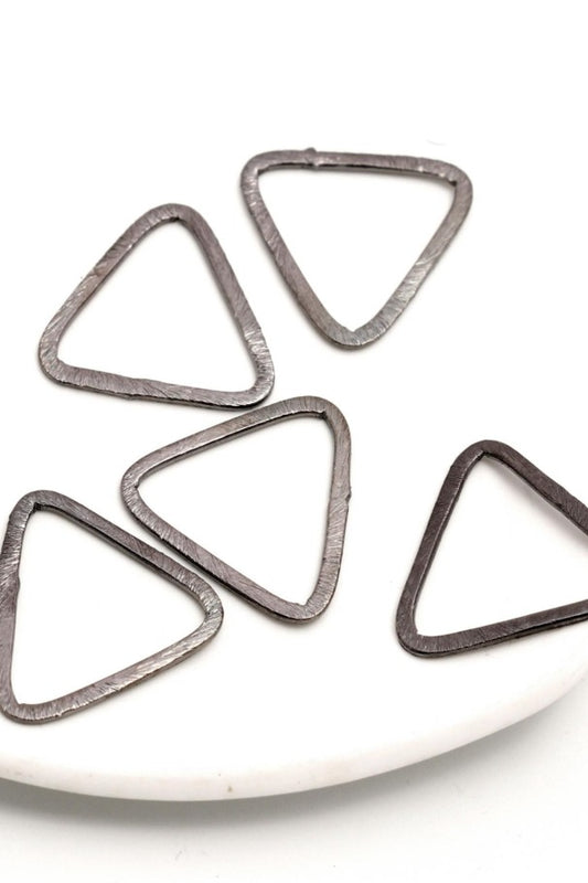 Black Coated Brass Outline 23MM Triangle Blank