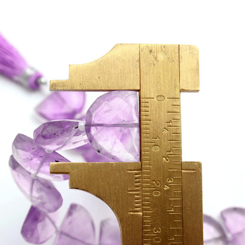 Pink Amethyst D Shape Faceted Natural Beads