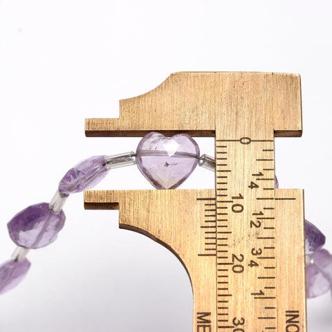 Amethyst Pink Heart Faceted Natural Beads 8 Inches Strands