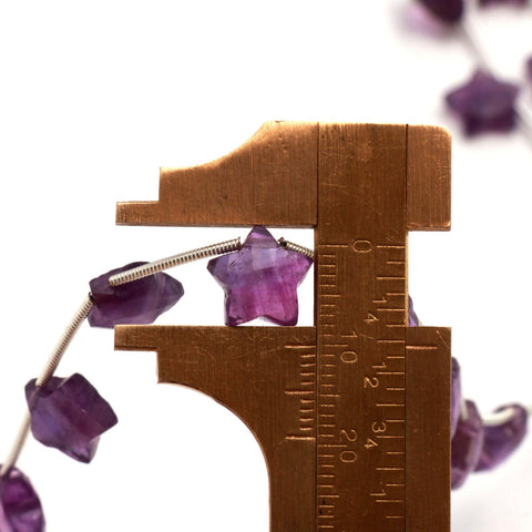 Amethyst Purple Star Faceted Natural Beads