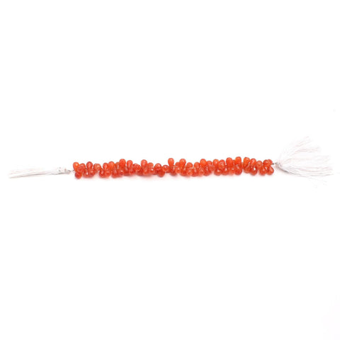 Carnelian Orange Drop Faceted Natural Beads
