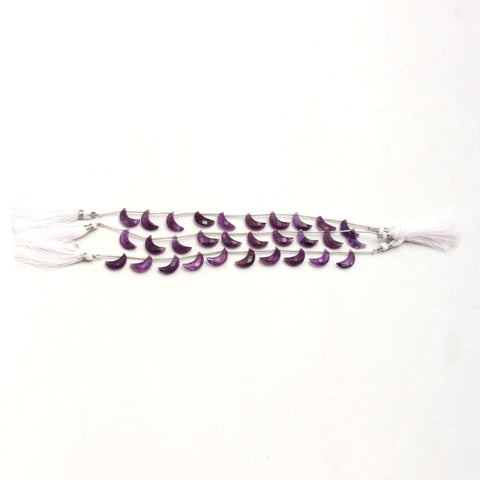 Amethyst Purple Half Moon Faceted Natural Beads