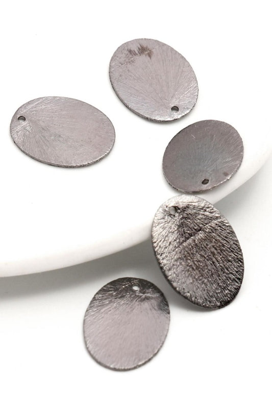 Black Coated Brass Solid Oval Blank