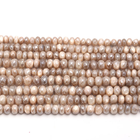 Mystic Coated Moonstone Rondell Faceted Natural Beads 15 Inches