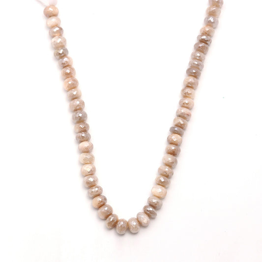 Mystic Coated Moonstone Rondell Faceted Natural Beads 15 Inches