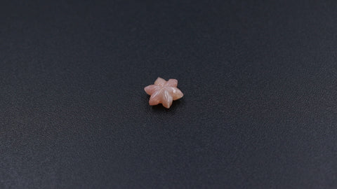Moonstone Peach Petal Flower Carving Natural 12 MM Stone