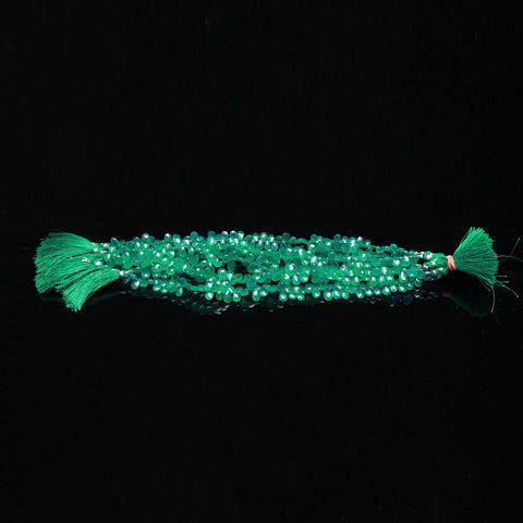 Green Onyx Pear Faceted Natural Beads 8 Inches Strands