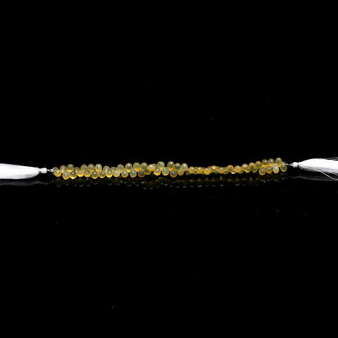 Chalcedony Yellow Drop Faceted Natural Beads 8 Inches Strands