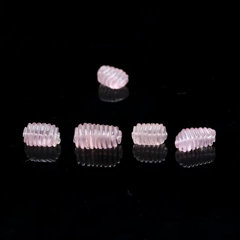 Rose Quartz Pink Carving 23 MM Twisted Raw Smooth Natural Beads For Jewelry Craft