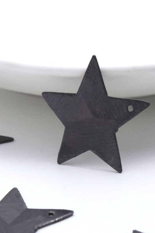 Black Coated Brass Solid 25MM Star Blank