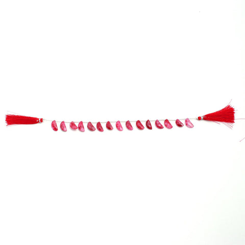 Ruby Quartz Red Half Moon Faceted Natural Beads
