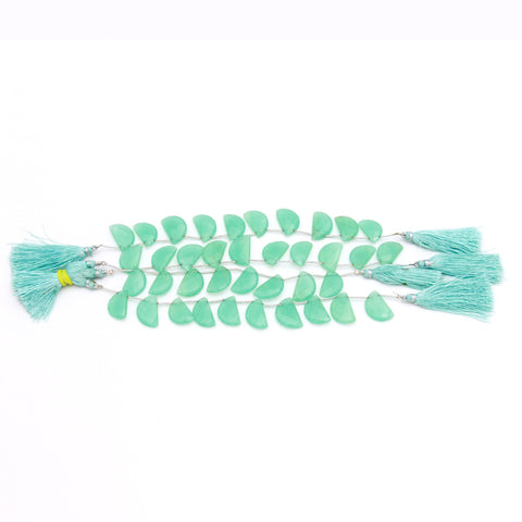 Amazonite Green D Shape Faceted Natural Beads 8 Inches strands