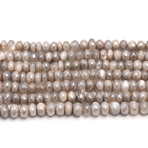 Mystic Coated Moonstone Rondell Faceted Natural Beads 15 Inches Strands