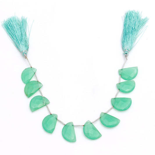 Amazonite Green D Shape Faceted Natural Beads 8 Inches strands