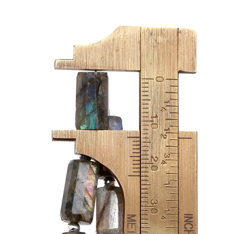 Labradorite Grey Tube Faceted Natural Beads 8 Inches Strands