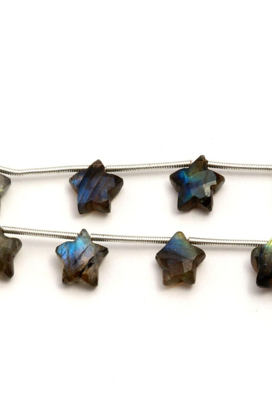 Labradorite Grey Star Faceted Natural Beads