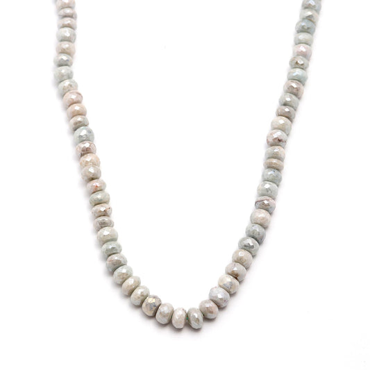 Mystic Coated Moonstone Rondell Faceted Natural Beads 15 Inches