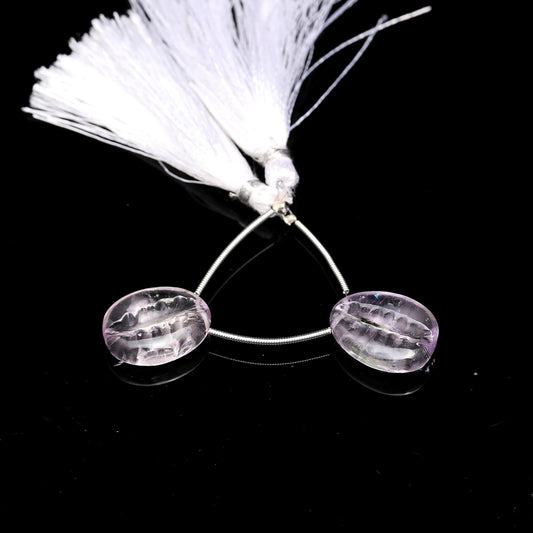 Amethyst Pink Cowrie Shell Carving Natural 19 MM Beads