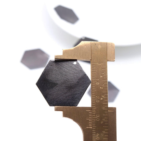 Black Coated Brass Solid 30MM Hexagon Blank