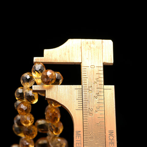 Citrine Yellow Drop Faceted Natural Beads 8 Inches Strands