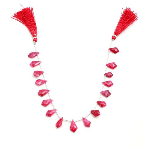 Ruby Quartz Red Arrowhead Faceted Natural Beads