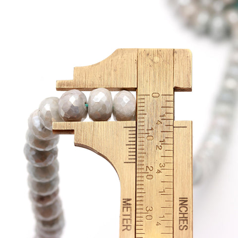 Mystic Coated Moonstone Rondell Faceted Natural Beads 15 Inches