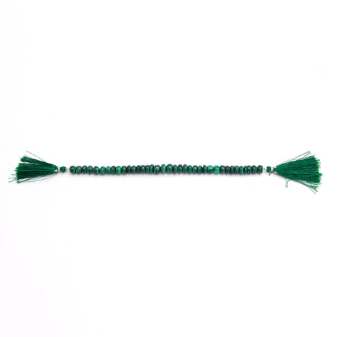 Malachite Green Rondell Smooth Natural Beads 8 Inches Strands