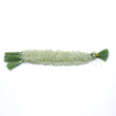 Prehnite Green Drop Faceted Natural Beads 8 Inches Strands