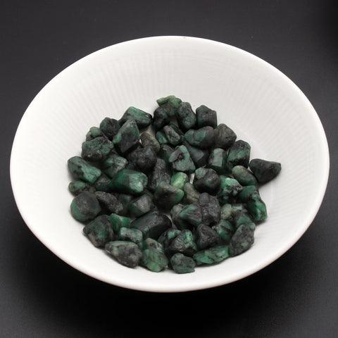 Emerald Green Raw Faceted Natural Beads