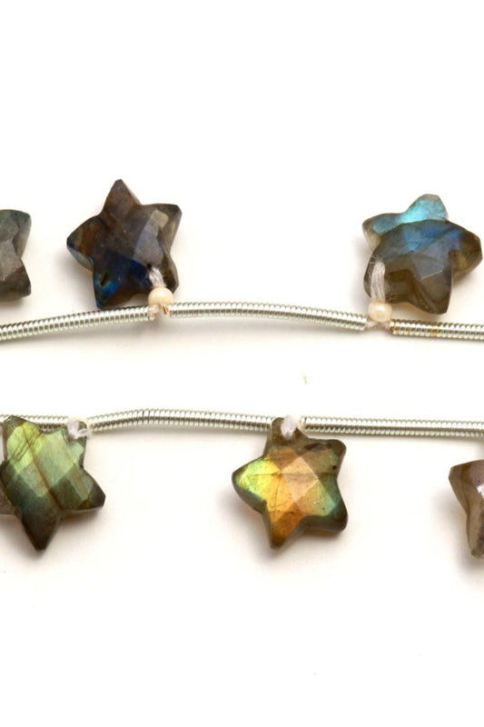 Labradorite Grey Star Faceted Natural Beads