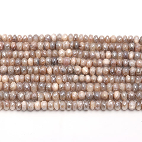 Mystic Coated Moonstone Rondell Faceted Natural Beads 15 Inches Strands
