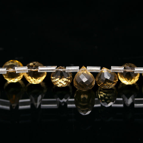 Citrine Yellow Drop Faceted Natural Beads 8 inches strands