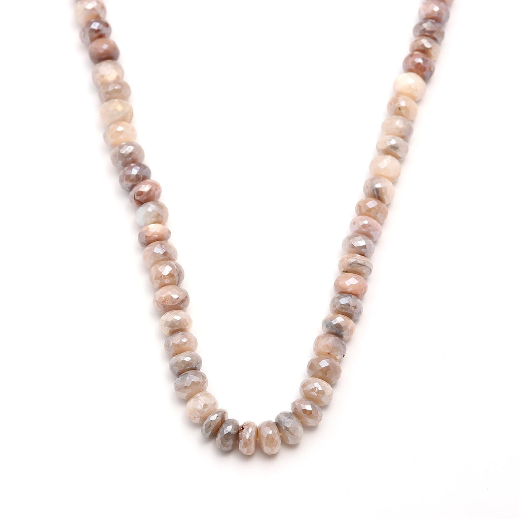 Mystic Coated Moonstone Rondell Faceted Natural Beads 15 Inches Strands