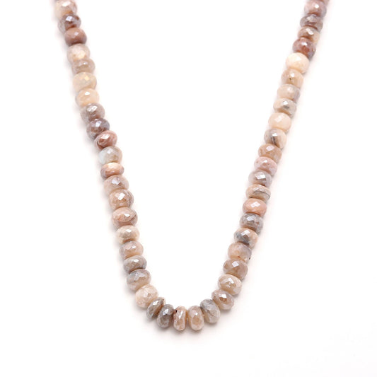 Mystic Coated Moonstone Rondell Faceted Natural Beads 15 Inches Strands
