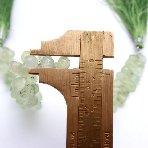 Prehnite Green Drop Faceted Natural Beads 8 Inches Strands
