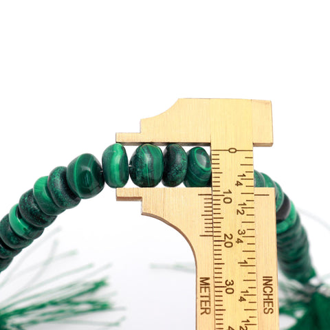 Malachite Green Rondell Smooth Natural Beads 8 Inches Strands