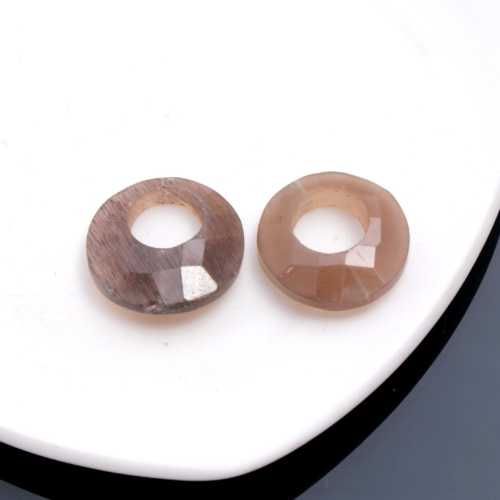 Smoky Quartz Brown Faceted Natural 18 mm Stone Pair Of 2