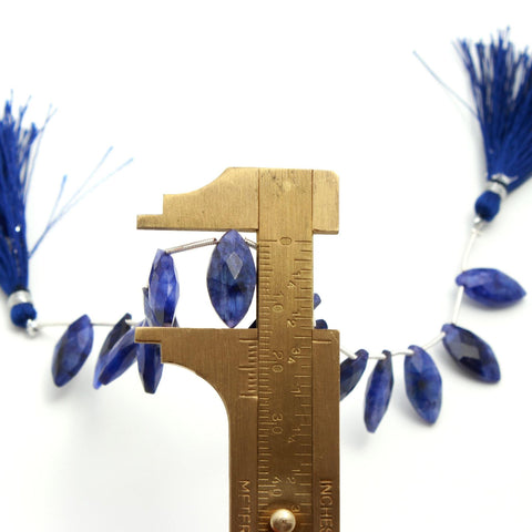 Blue Dyed Quartz Marquis Faceted Natural Beads