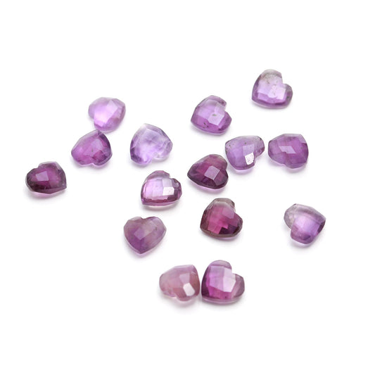 Amethyst Purple Heart Carving Natural 7 MM Beads