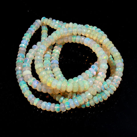 Ethiopian Opal Faceted Rondelle Bead 5 mm Beads Strands For Jewelry Making