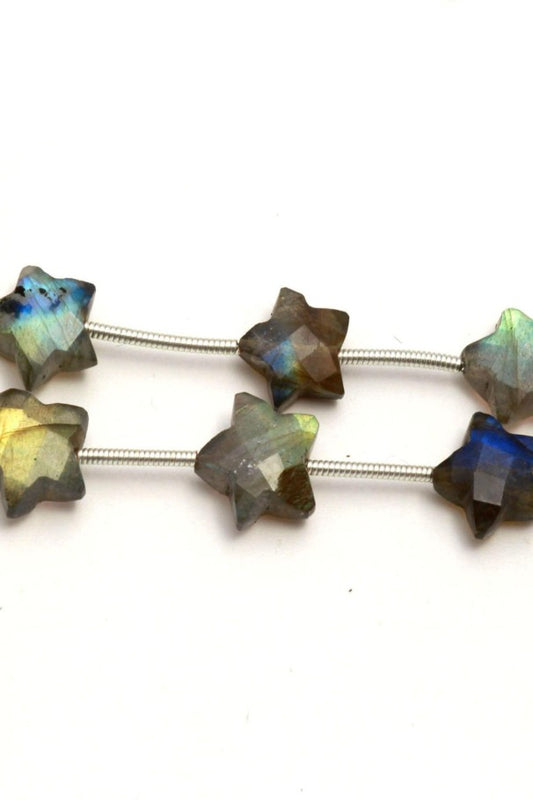 Labradorite Grey Star Faceted Natural Beads