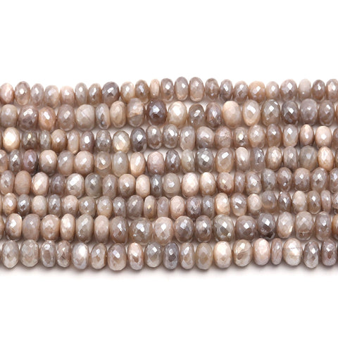 Mystic Coated Moonstone Rondell Faceted Natural Beads 15 Inches Strands
