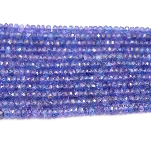 Tanzanite Purple Rondell Faceted Natural Beads 16 inches strands