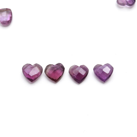 Amethyst Purple Heart Carving Natural 7 MM Beads