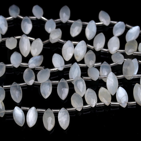 Grey Moonstone Marquise Faceted Natural Beads 8 inches Strands