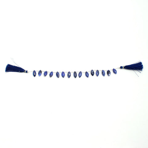 Blue Dyed Quartz Marquis Faceted Natural Beads