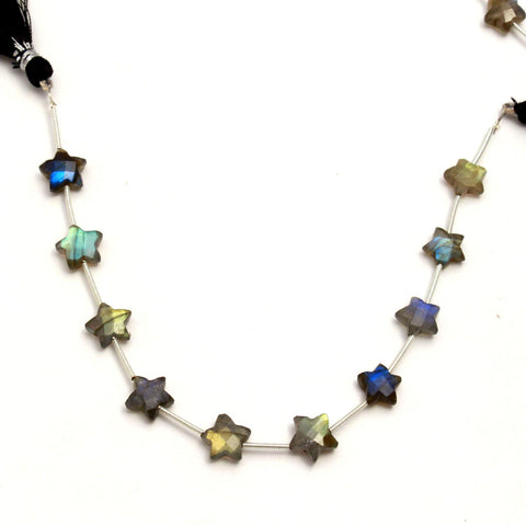 Labradorite Grey Star Faceted Natural Beads
