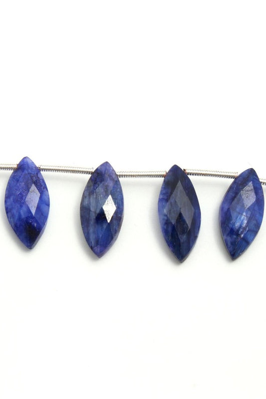Blue Dyed Quartz Marquis Faceted Natural Beads