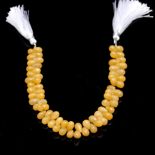 Yellow Opal Drop Faceted Natural Beads 8 Inches strands