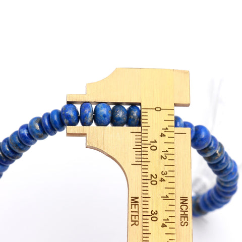 Lapis Lazuli Blue Rondell Smooth Natural Beads 8 inches Strands